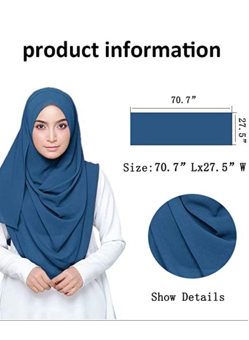 ELTRAZONE Solid Color Bubble Chiffon Scarf for Women Fashion Soft Hijab Long Scarf Wrap Scarves - Image 2