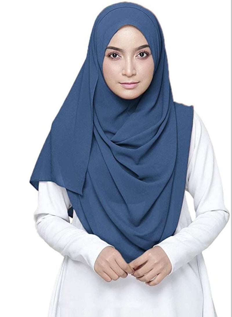 ELTRAZONE Solid Color Bubble Chiffon Scarf for Women Fashion Soft Hijab Long Scarf Wrap Scarves - Image 1