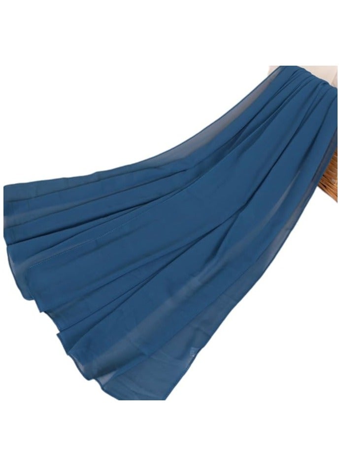 ELTRAZONE Solid Color Bubble Chiffon Scarf for Women Fashion Soft Hijab Long Scarf Wrap Scarves - Image 3