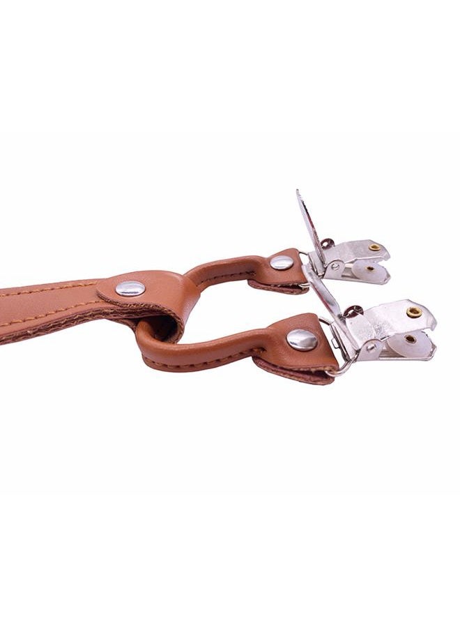 AYOSUSH Elastic Suspenders for Women Thin Y Back 4 Clip Skinny Ladies Suspenders, Beige, One size - Image 4