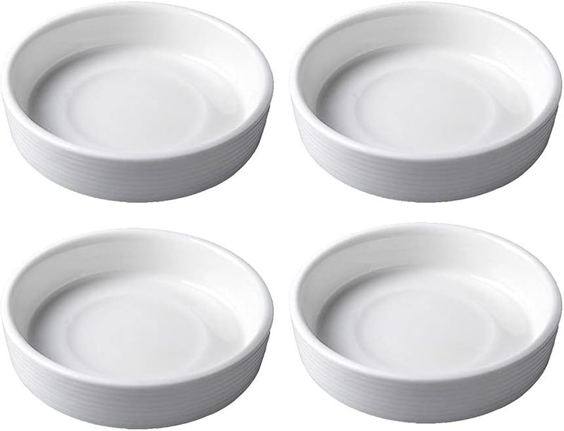 Mozacona 4pcs White Ceramic Seasoning Dishes Appetizer Plates3 Inches - Image 1