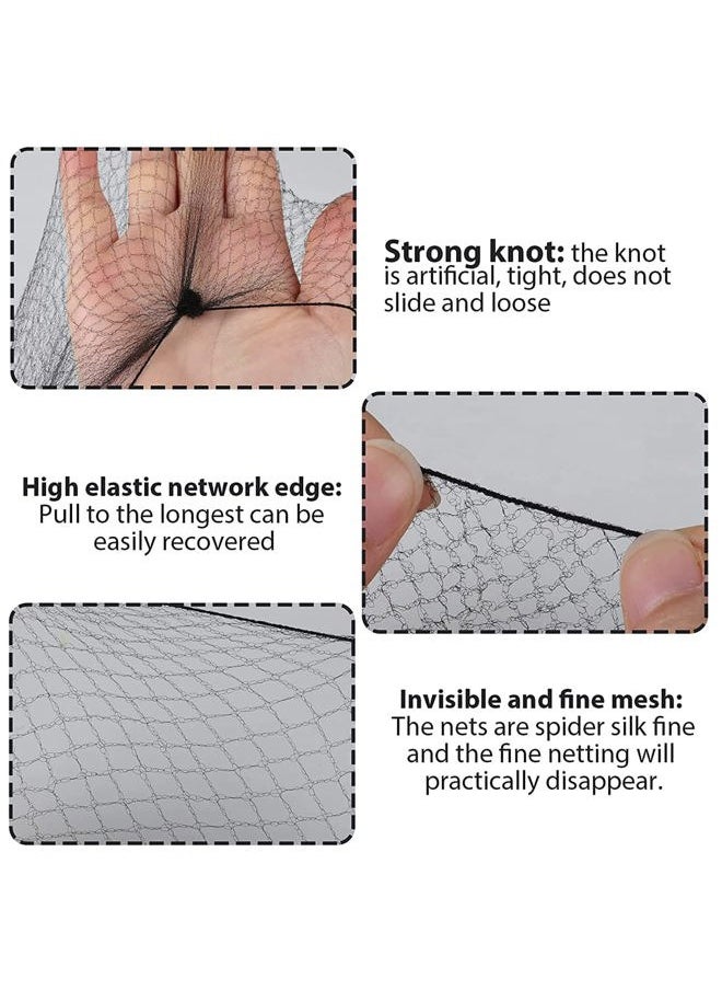 Polly Online 20 Pcs Hair Nets for Women Bun,Invisible Hair Nets Elastic Edge Mesh (Black)  - Image 5