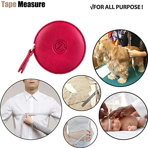 Z_جوده وثقه Sewing Tape Measure, Medical Body Cloth Tailor Craft Dieting Measuring Tape, 79 Inch/2 M Dual Sided Retractable Ruler with Push Button Round(1 Pack, Red) - Image 3