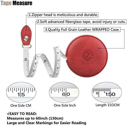 Z_جوده وثقه Sewing Tape Measure, Medical Body Cloth Tailor Craft Dieting Measuring Tape, 79 Inch/2 M Dual Sided Retractable Ruler with Push Button Round(1 Pack, Red) - Image 2