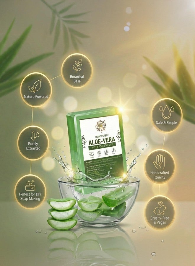 Pratha Naturals Melt and Pour soap base | Aloe Vera Soap Base 500gm | Pure and Natural - No Paraben, SLS, Tallow. (500gm, Aloe Vera Ultra Clear) - Image 2