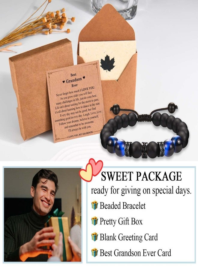 FIEEFX Gifts for Grandson, To My Grandson Bracelet Gifts from Grandma Grandpa, Birthday Christmas Valentines Day Easter Baptism Confirmation Communion Fathers Day Basket Stuffers Graduation Gift - Image 5