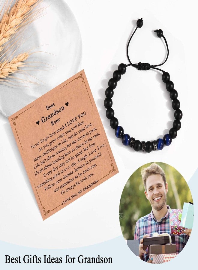 FIEEFX Gifts for Grandson, To My Grandson Bracelet Gifts from Grandma Grandpa, Birthday Christmas Valentines Day Easter Baptism Confirmation Communion Fathers Day Basket Stuffers Graduation Gift - Image 3