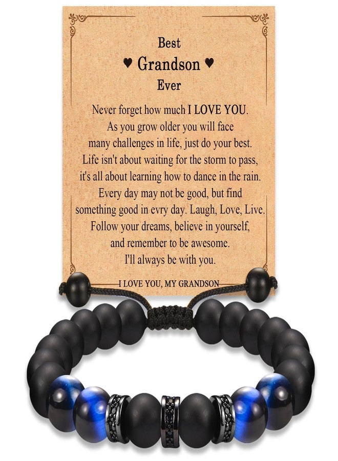 FIEEFX Gifts for Grandson, To My Grandson Bracelet Gifts from Grandma Grandpa, Birthday Christmas Valentines Day Easter Baptism Confirmation Communion Fathers Day Basket Stuffers Graduation Gift - Image 1