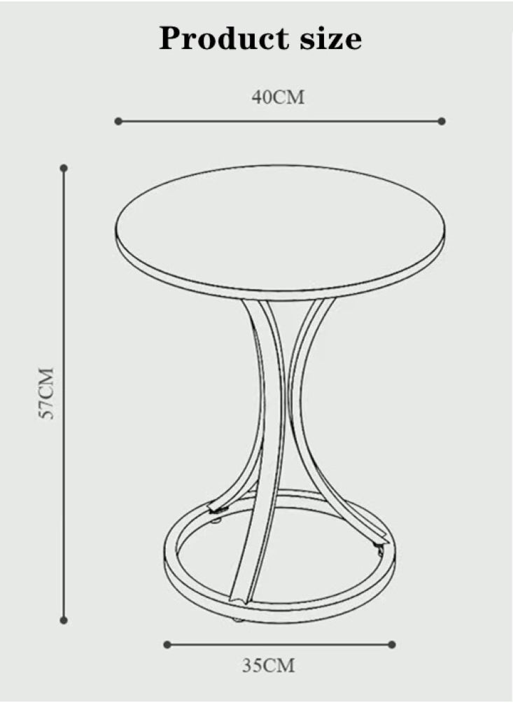 Kutis - 1-Piece Small Side Table Coffee Table Nordic Sofa Side Cabinet Living Room Home Round Table End Table 40x35x57 cm - Image 1