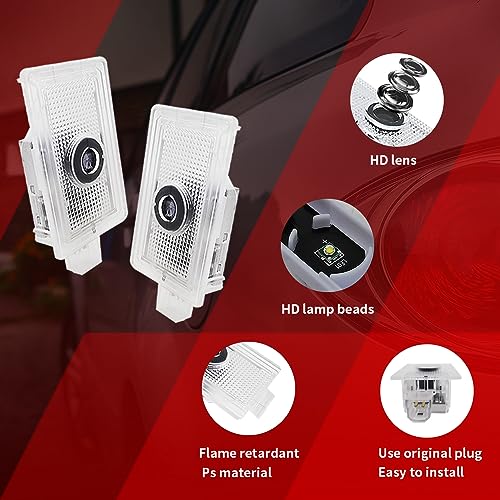 uuakarin 2 PCS No-Fading Car Door Logo Lights Compatible for Charger 2010-present Courtesy LED Ghost Shadow Light Projector Lamps Accessories(red line) - Image 4