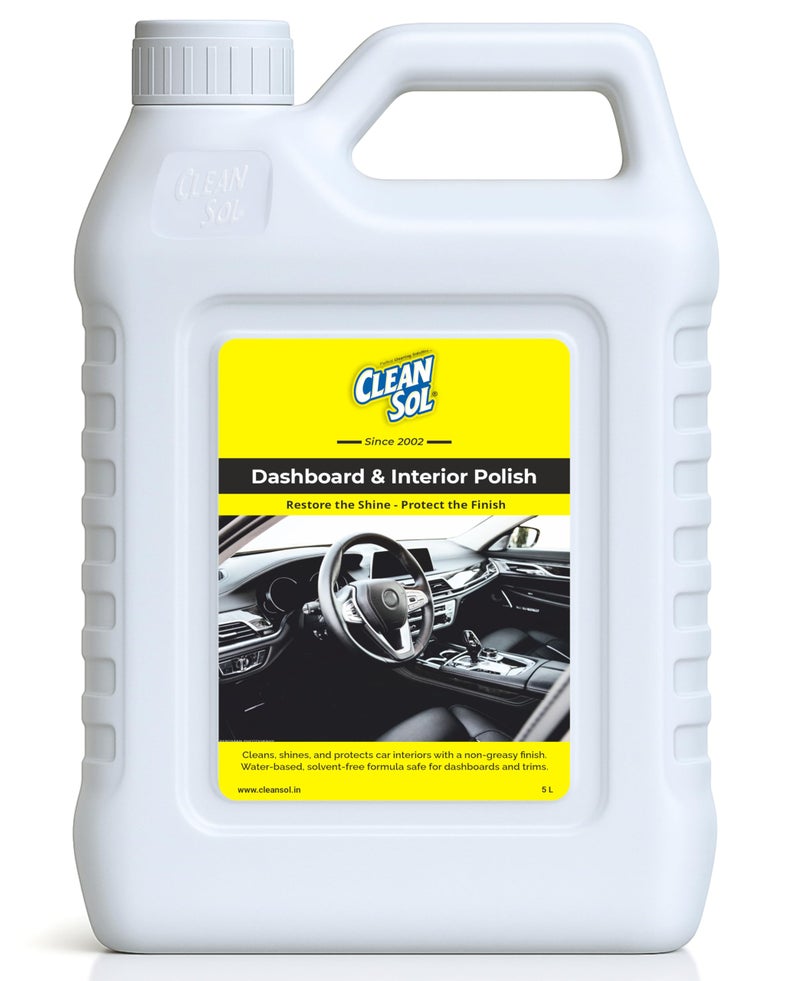 Cleansol Dashboard Polish for Car Interior & Motorbike - 5 Litre | Shine & Protection for Plastic, Vinyl, Leather & Rubber | Cleaner & Restorer | Long-Lasting Gloss & UV Protection - Image 4