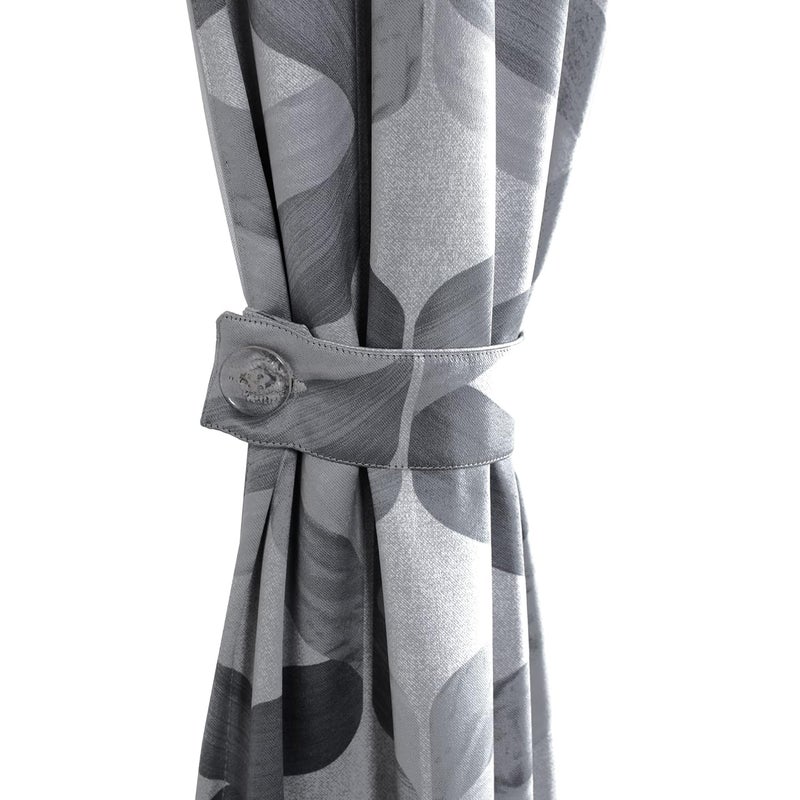 Deco Window Polyester Semi Blackout Curtains 7 Feet Long Set Of 2 Room Darkening EyeletGray 35X7Ft Curtains With Perfect Pleats Connected Eyelet For Bedroom And Living Room Geometric Opaque - Image 4