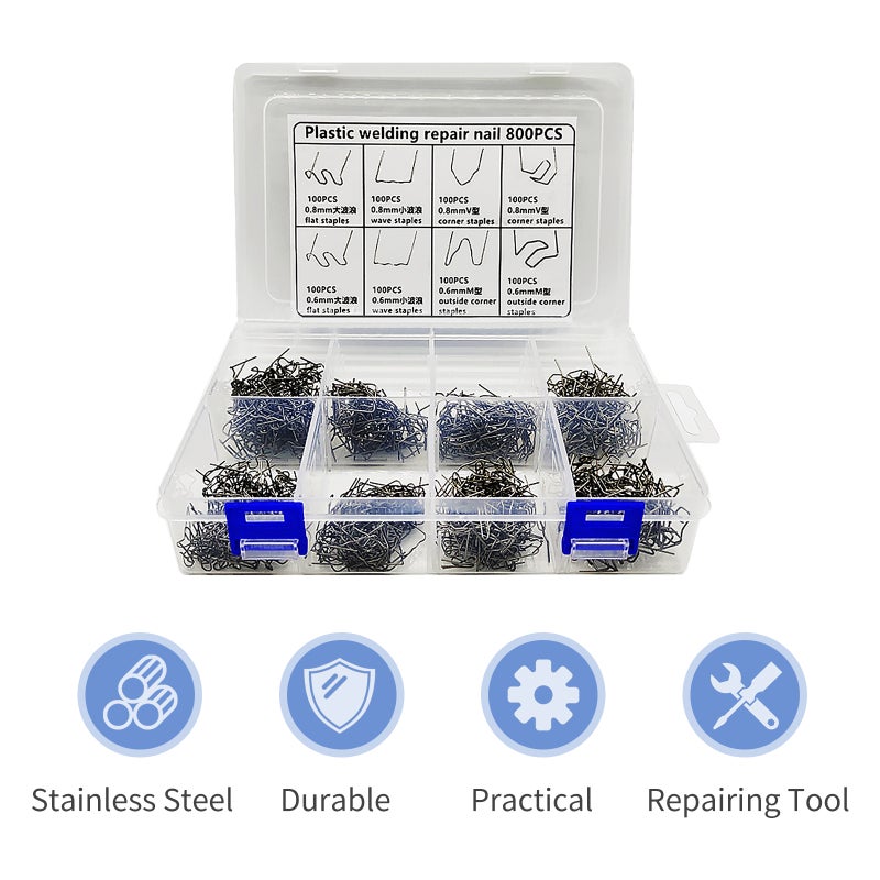 800PCS Auto Plastic Repair Hot Staples with Storage Box for Car Bumper Plastic Welding Repairing Kit - Image 4