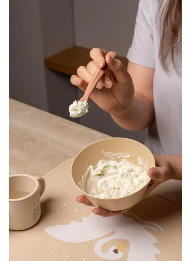 Citron Long Silicone Feeding Spoons Gentle And Safe For Your Little One'S Mealsblush Pink/Beige