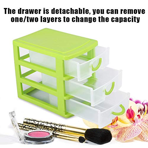 TARSHYRY Storage Box, Mini Drawer Organizer Plastic Container with Detachable Layers for Desk, Bedroom, Kitchen, Bathroom (3 layers green) - Image 5