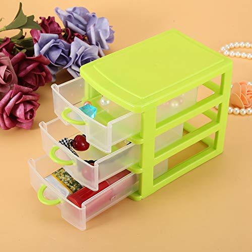 TARSHYRY Storage Box, Mini Drawer Organizer Plastic Container with Detachable Layers for Desk, Bedroom, Kitchen, Bathroom (3 layers green) - Image 4