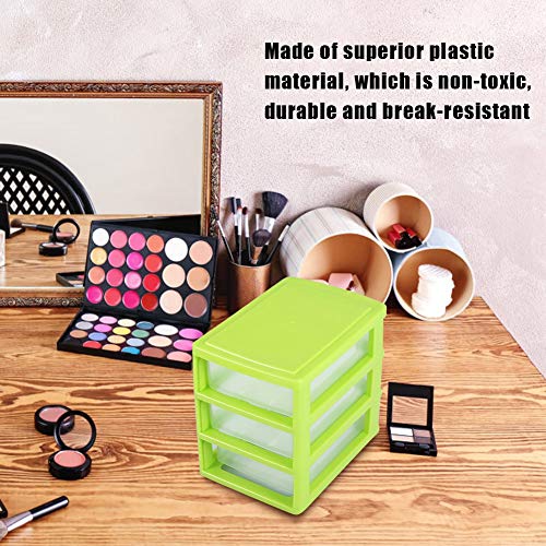 TARSHYRY Storage Box, Mini Drawer Organizer Plastic Container with Detachable Layers for Desk, Bedroom, Kitchen, Bathroom (3 layers green) - Image 3