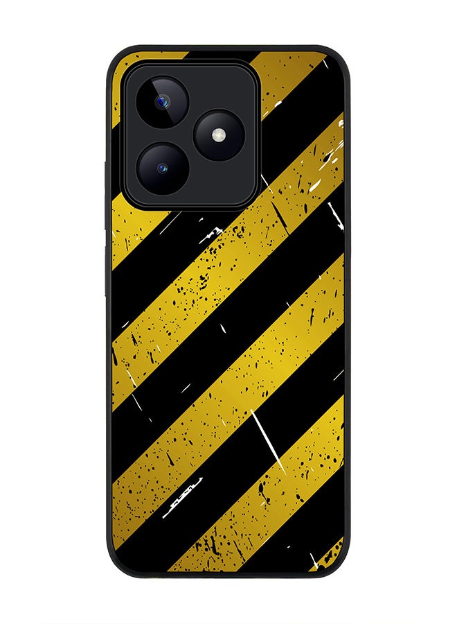 Stylizedd Rugged Black edge case for Realme C51 / Realme Note 50 4G, Slim fit Case Flexible Anti Drop TPU Gel Thin Cover - Under Construction - Image 1