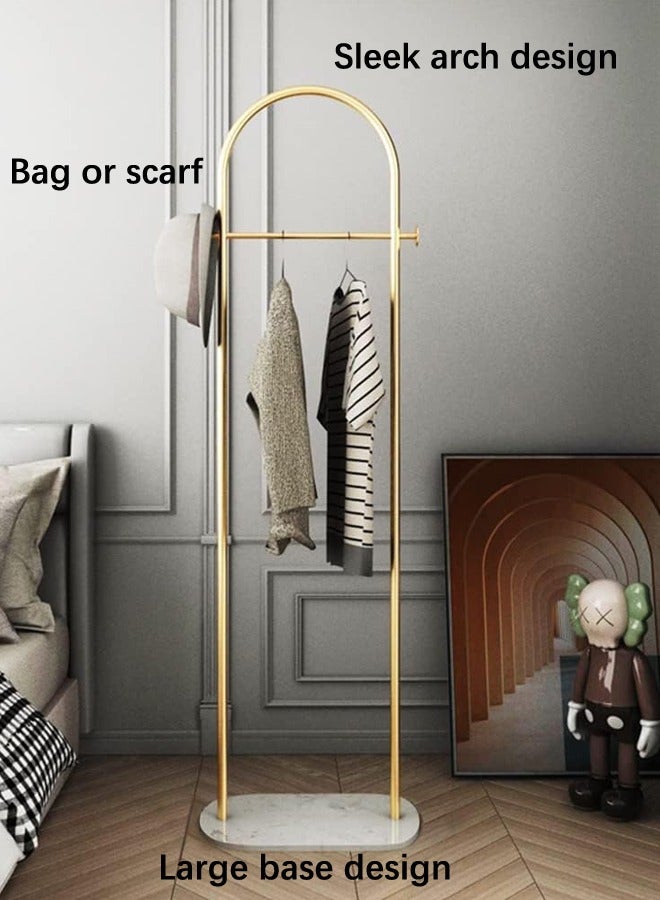 Loquat Coat rack Fashionable and Versatile Coat Rack and Clothes Hanger Stand Half-Round Shape, Multi-Functional- Arch-Shaped Metal Coat Hanger, 170*60cm, for a Sleek and Organized Living Space(Gold) - Image 3