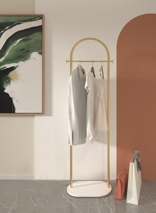 Loquat Coat rack Fashionable and Versatile Coat Rack and Clothes Hanger Stand Half-Round Shape, Multi-Functional- Arch-Shaped Metal Coat Hanger, 170*60cm, for a Sleek and Organized Living Space(Gold) - Image 5