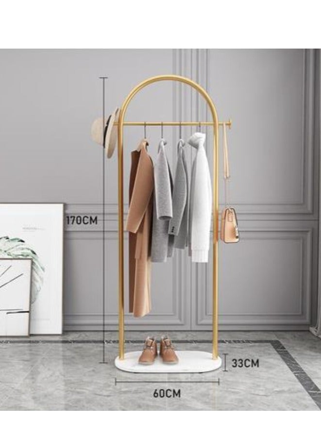Loquat Coat rack Fashionable and Versatile Coat Rack and Clothes Hanger Stand Half-Round Shape, Multi-Functional- Arch-Shaped Metal Coat Hanger, 170*60cm, for a Sleek and Organized Living Space(Gold) - Image 4