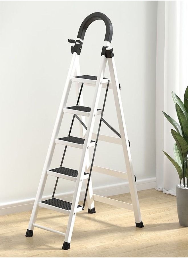 fashionhome 5 Steps Multifunction Household Indoor Folding Ladder and Storage Rack Suitable for Kitchen Home and Living Room 43 x 87 x 145 CM  - Image 5