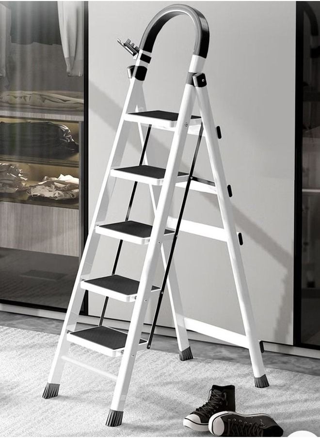 fashionhome 5 Steps Multifunction Household Indoor Folding Ladder and Storage Rack Suitable for Kitchen Home and Living Room 43 x 87 x 145 CM  - Image 4