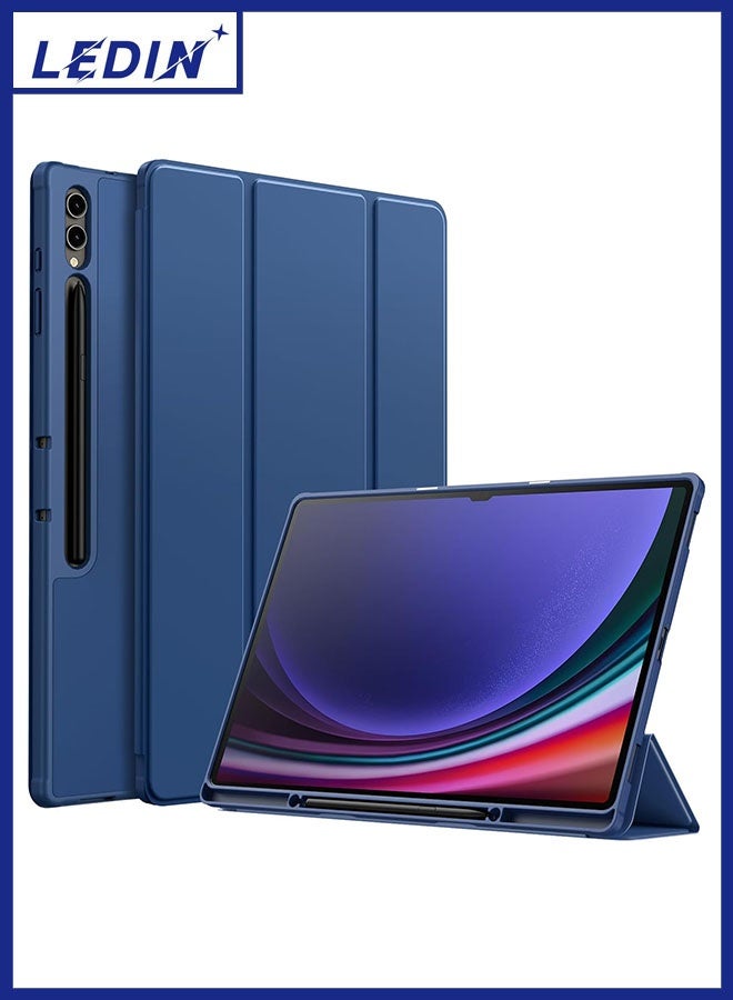 LEDIN Case for Samsung Galaxy Tab S8 Plus 2022 / S7 FE 2021 / S7 Plus 2020 12.4 Inch with S Pen Holder, Soft TPU Tri-Fold Stand Protective Tablet Cover, Support S Pen Charging, Auto Wake/Sleep - Image 1