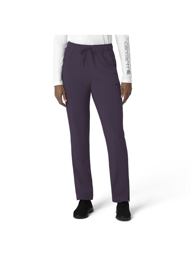 carhartt Women's Straight Leg Cargo Scrub Pant, Black Plum - Image 1
