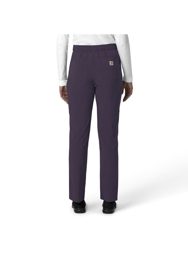 carhartt Women's Straight Leg Cargo Scrub Pant, Black Plum - Image 4