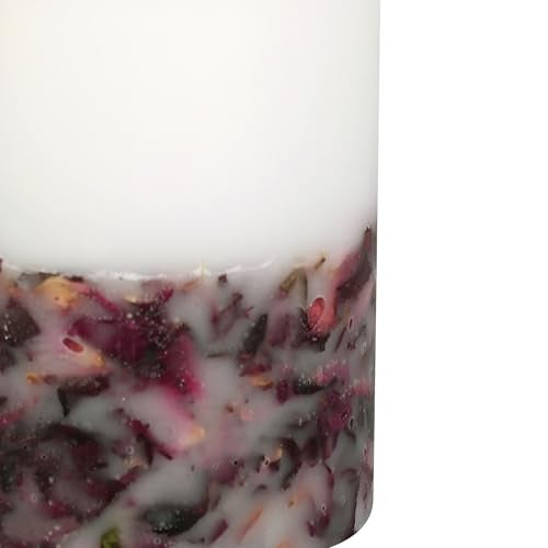 PROSPERRO LUMO Paraffin Wax By Parkash Candles Set Of 3 Fragrance Pillar Candles Marble Finish (White Rose Petals) - Image 4