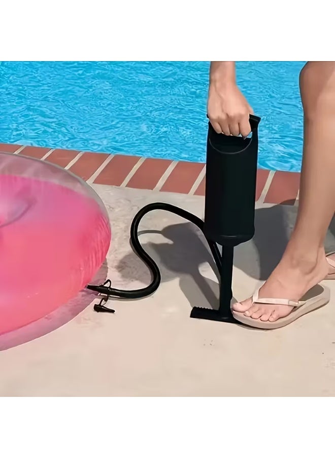 Portable Manual Air Pump for Mattresses, Swimming Pool Floats & Rings – No Electricity Needed, Durable Lightweight Design with Easy-Install Hose – Black, Heavy-Duty Construction - Image 4