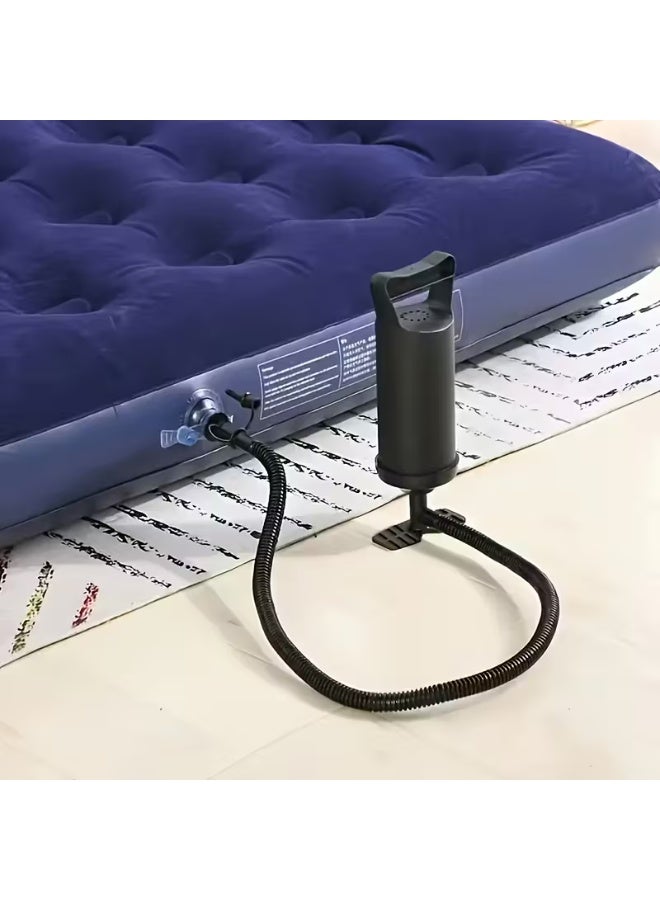 Portable Manual Air Pump for Mattresses, Swimming Pool Floats & Rings – No Electricity Needed, Durable Lightweight Design with Easy-Install Hose – Black, Heavy-Duty Construction - Image 2