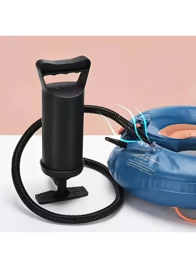 Portable Manual Air Pump for Mattresses, Swimming Pool Floats & Rings – No Electricity Needed, Durable Lightweight Design with Easy-Install Hose – Black, Heavy-Duty Construction - Image 3