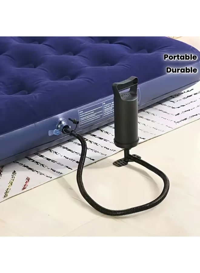 Portable Manual Air Pump for Mattresses, Swimming Pool Floats & Rings – No Electricity Needed, Durable Lightweight Design with Easy-Install Hose – Black, Heavy-Duty Construction - Image 1