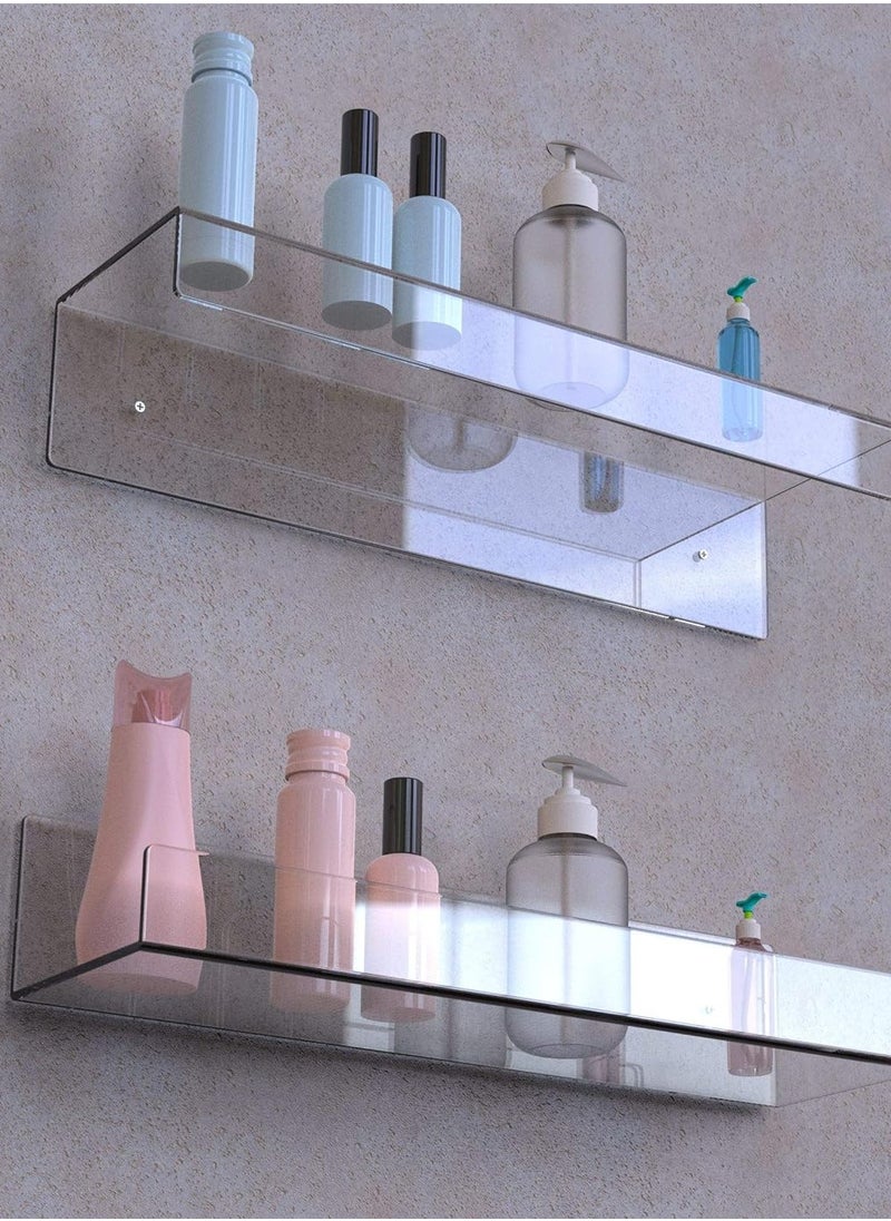 Generic - Acrylic Invisible Floating Bookshelf 15 Inch-Pack of 2 transparent - Image 1