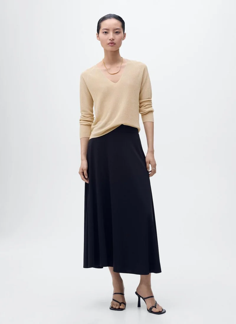MANGO V-Neck Lurex Sweater