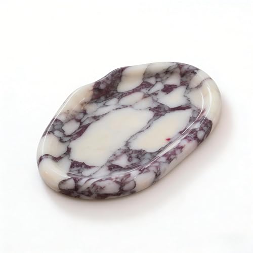 Artisanal Abode Natural Marble Vanity Tray, Small Irregular Marble Dish for Jewelry, Perfume, Keys and Bathroom Counter Decor, Decorative Stone Tray for Dresser and Nightstand - Image 1