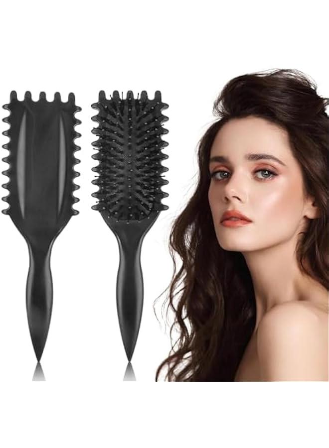 HOOKOR Curl Defining Brush,Curl Define Styling Brush.Combing,Shaping and Defining Curls For Women and Men Less Pulling,Through All Hair Types (Black) - Image 1