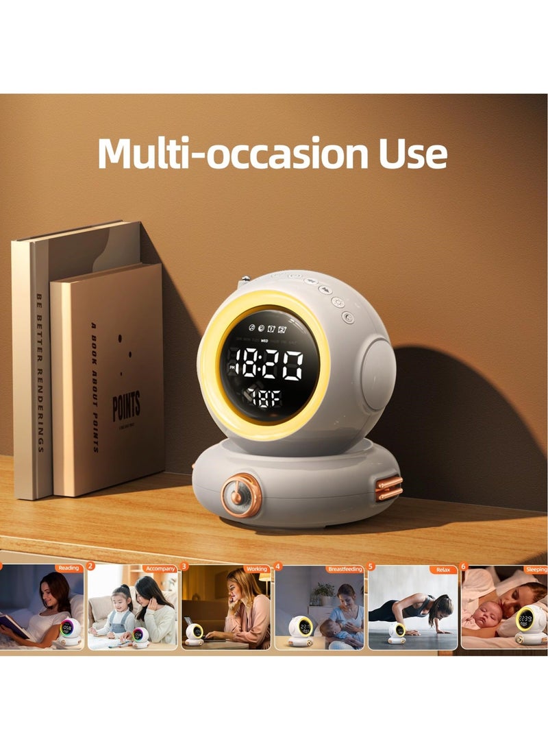 Captaintech Sunrise Alarm Clock with Sunrise Simulation Wake Up Light - Remote Control, Astronaut Dual Alarms, Wireless Speaker, 6 Natural Sounds, FM Radio - Ideal Gifts for Kids and Teens - Image 3