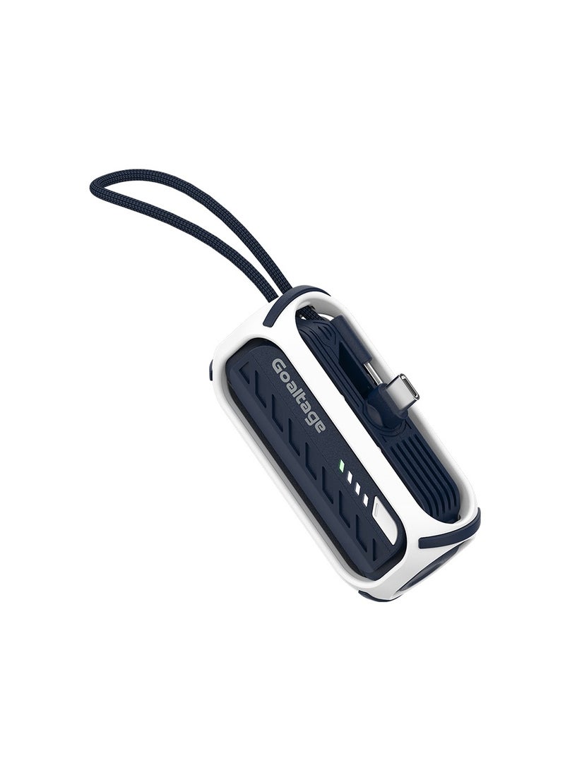 Goaltage PB08 PulseMini 5K Power Bank 22W with Built-In Cable, Carrying Strap, Power Indicator, Safe Charging and Mini-Size Compact Design - Image 4