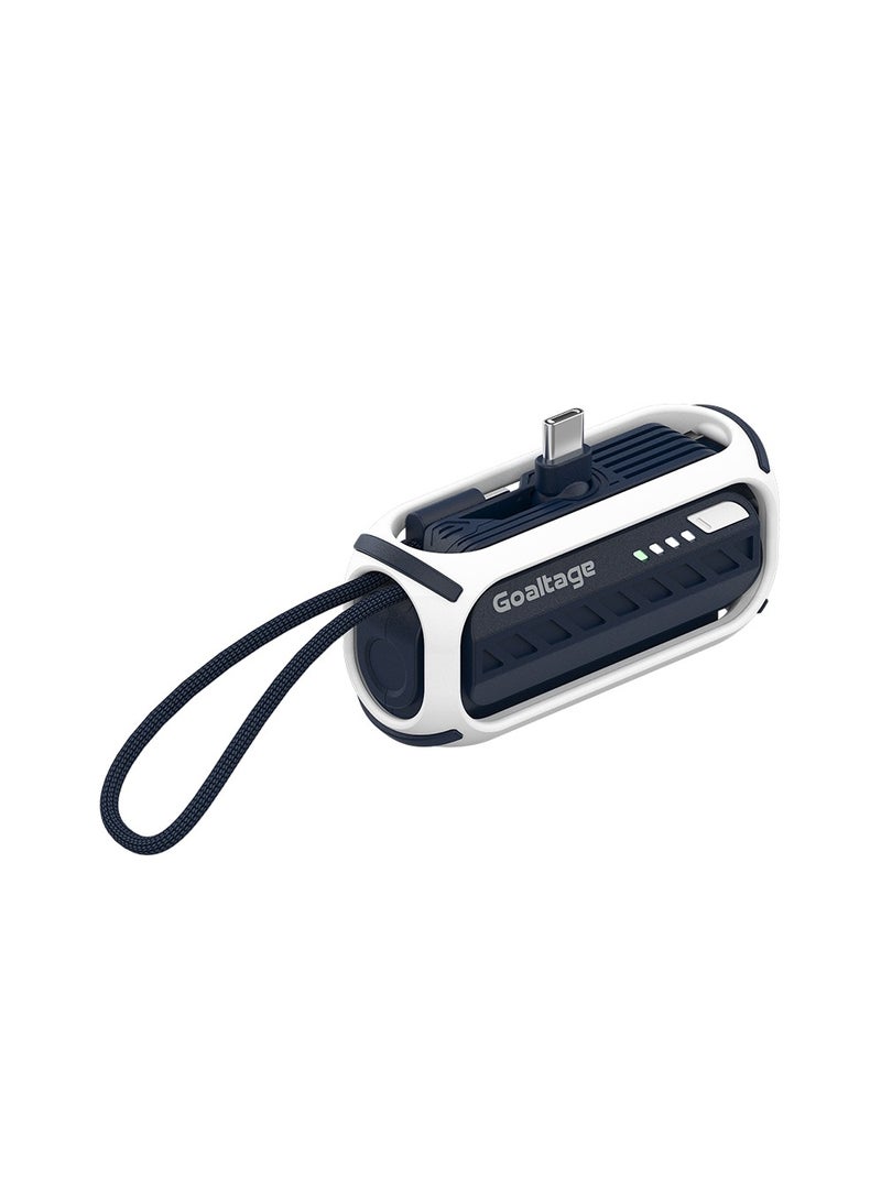 Goaltage PB08 PulseMini 5K Power Bank 22W with Built-In Cable, Carrying Strap, Power Indicator, Safe Charging and Mini-Size Compact Design - Image 3