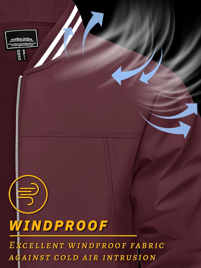 TACVASEN Men's Lightweight Bomber Jacket - Casual Spring Fall Windbreaker with Pockets - Image 3