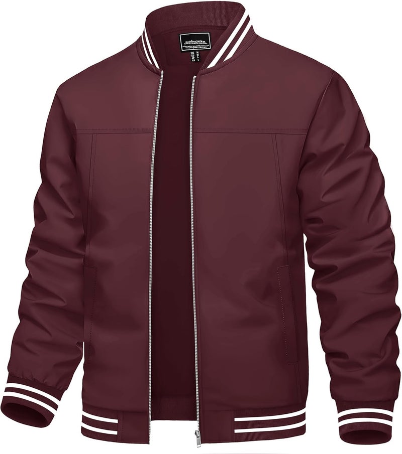 TACVASEN Men's Lightweight Bomber Jacket - Casual Spring Fall Windbreaker with Pockets - Image 1