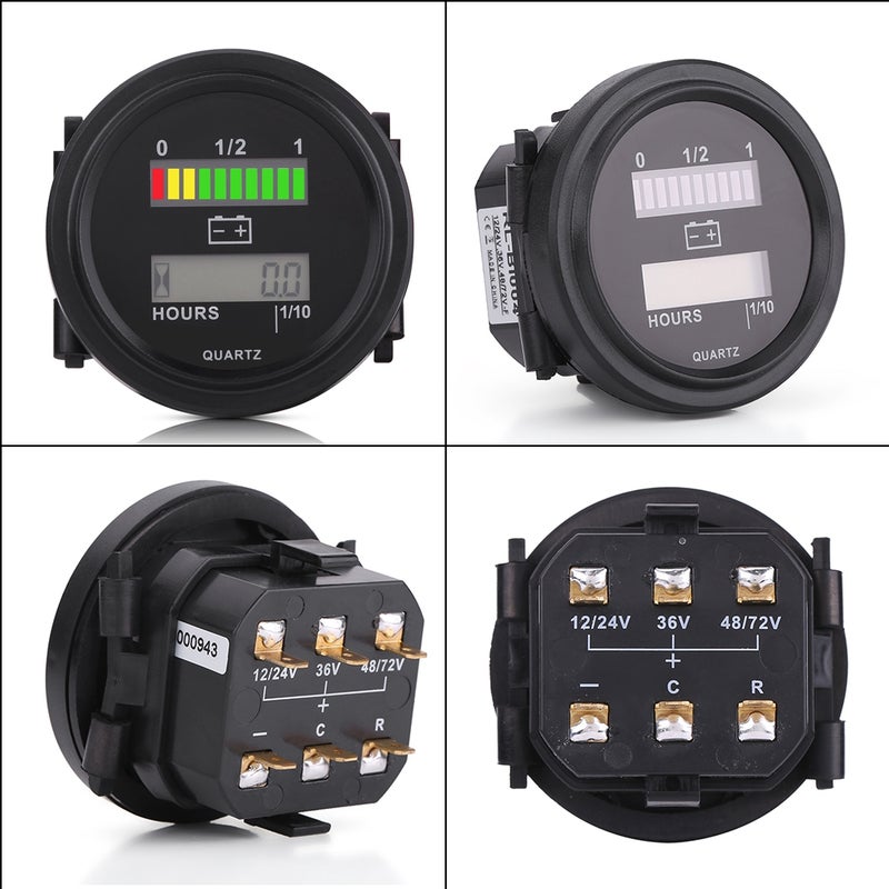 12V/24V/36V/48V/72V LED Digital Battery Indicator Gauge with Hour Meter for Golf Cart - Image 5