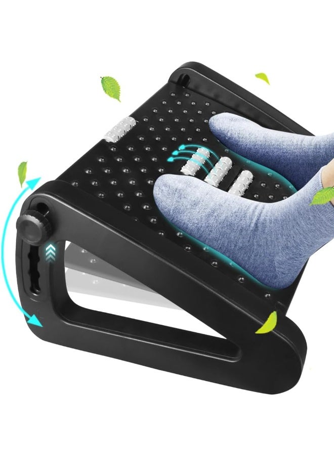TNTAIAHL Foot rest under desk at work, Adjustable Height Office Foot Stool Footrest, Ergonomic Footrest for Office Chair with Massage Surface, Foot Stool for Home Travel Pressure Pain Relief - Image 1