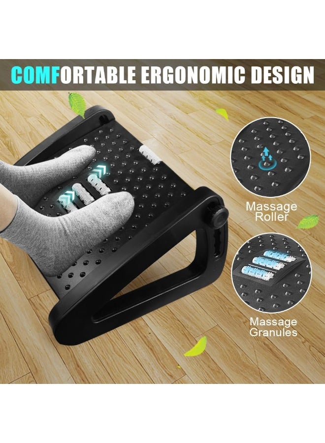 TNTAIAHL Foot rest under desk at work, Adjustable Height Office Foot Stool Footrest, Ergonomic Footrest for Office Chair with Massage Surface, Foot Stool for Home Travel Pressure Pain Relief - Image 4