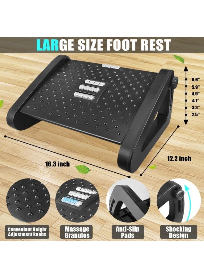 TNTAIAHL Foot rest under desk at work, Adjustable Height Office Foot Stool Footrest, Ergonomic Footrest for Office Chair with Massage Surface, Foot Stool for Home Travel Pressure Pain Relief - Image 5