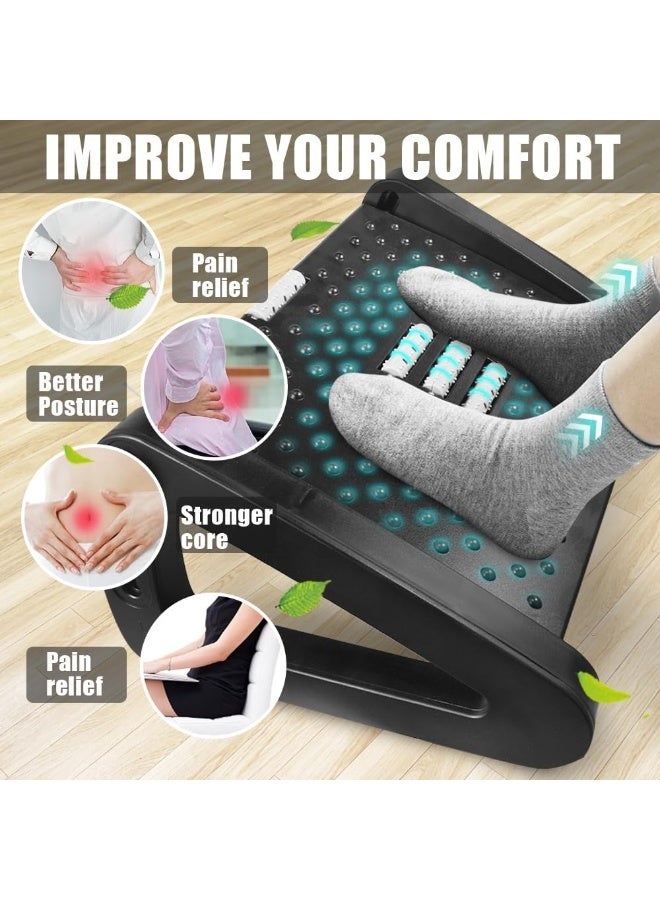 TNTAIAHL Foot rest under desk at work, Adjustable Height Office Foot Stool Footrest, Ergonomic Footrest for Office Chair with Massage Surface, Foot Stool for Home Travel Pressure Pain Relief - Image 3