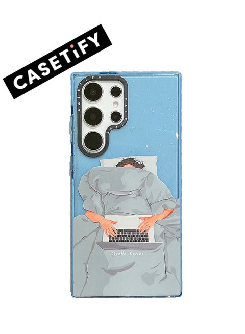 Samsung Galaxy S23 Ultra 'Cozy Coffee & Laptop' Couple Case
